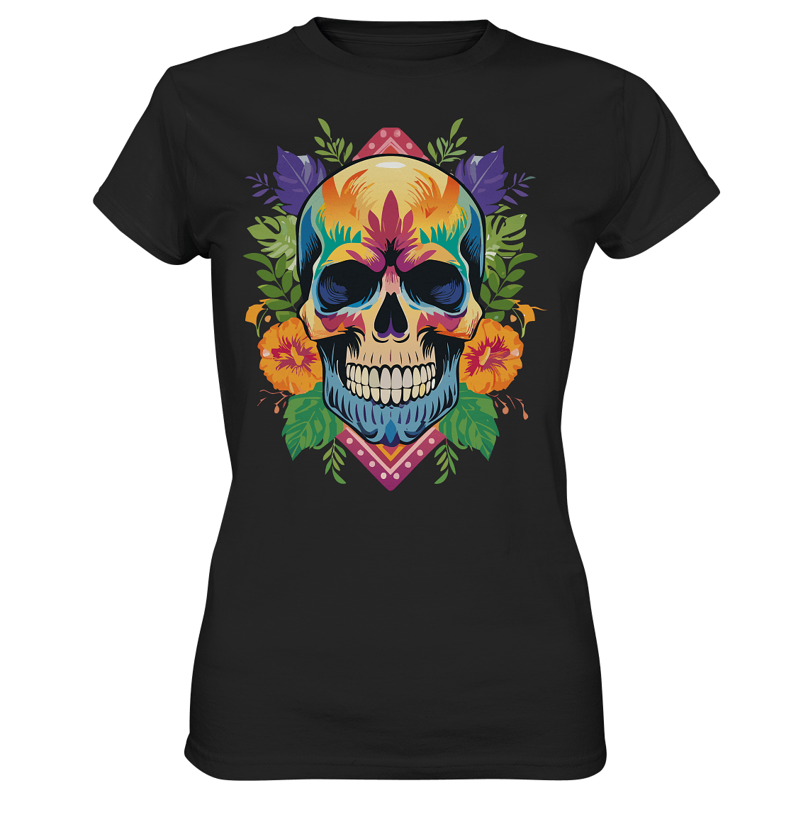 Skull FLOWER - Ladies Premium Shirt - Level TenLady - Shirts