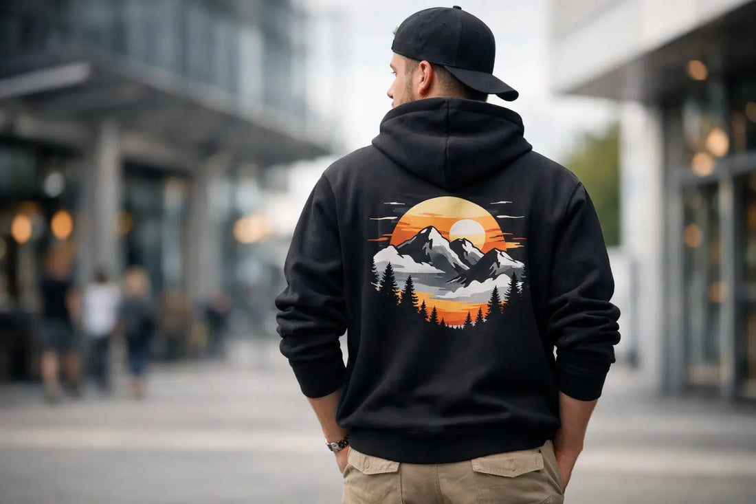 Hoodie mit Backprint Herren richtig stylen